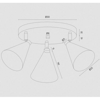 Argon 6246 - Spotlight LUCINDA 3xE14/7W/230V guld