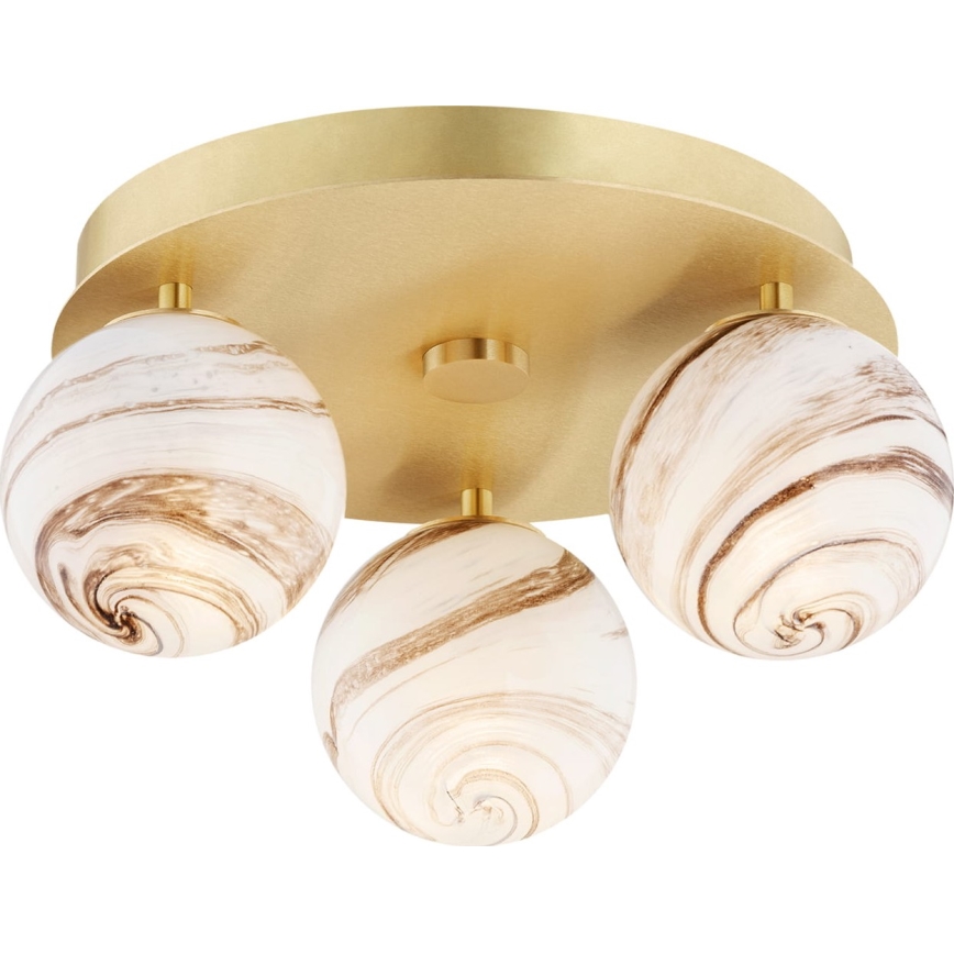 Argon 6290 - Taklampa FABIO 3xE14/7W/230V alabaster guld
