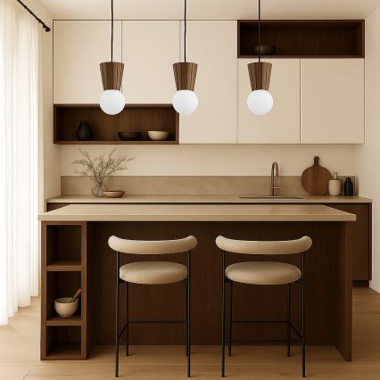 Argon 6358 - Badrumspendel på kabel VOLANTE 3xG9/6W/230V IP44, brun