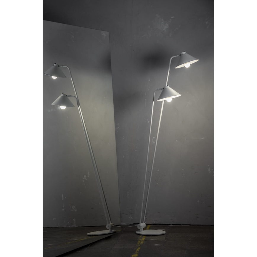 Argon 7074 - Golvlampa GABIAN 2xE27/15W/230V vit