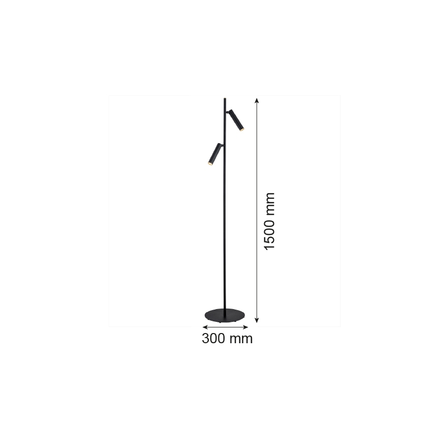 Argon 7082 - Golv lampa TORRE 2xG9/6W/230V svart