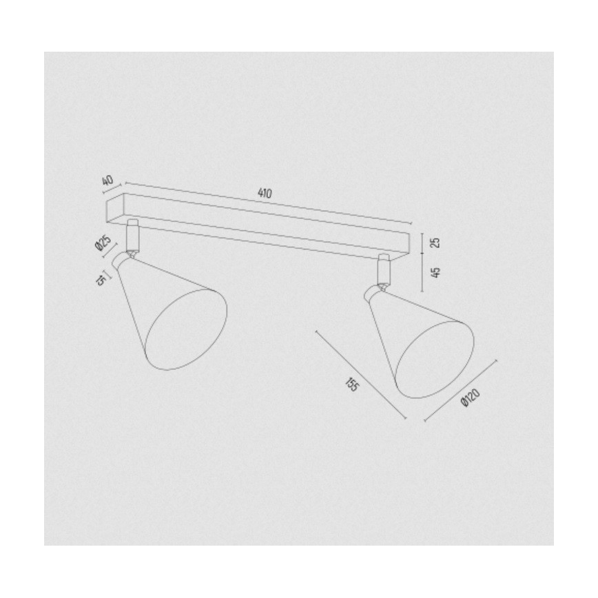 Argon 7147 - Spotlight LUCINDA 2xE14/7W/230V svart/guld