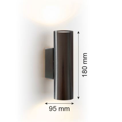 Argon 7231 - Vägglampa MITOS PLUS 2xGU10/5W/230V svart