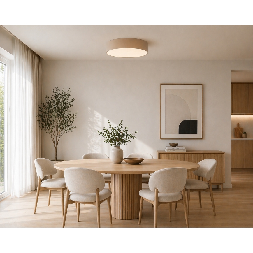 Argon 7296 - Taklampa DARLINGOS 2xE27/15W/230V Ø 25 cm beige