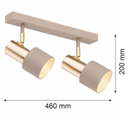 Argon 7299 - Spotarmatur DOR 2xE27/15W/230V guld/beige