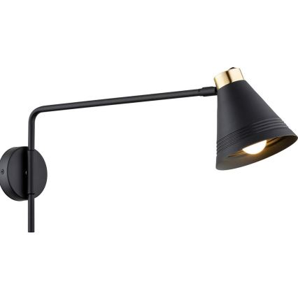 Argon 8009 - Vägglampa AVALONE 1xE27/15W/230V 57 cm svart/gyllene