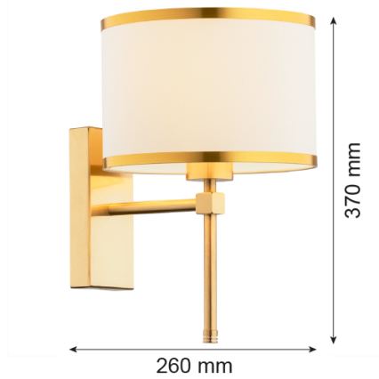 Argon 8033 - Vägglampa ABBANO 1xE27/15W/230V mässing/vit