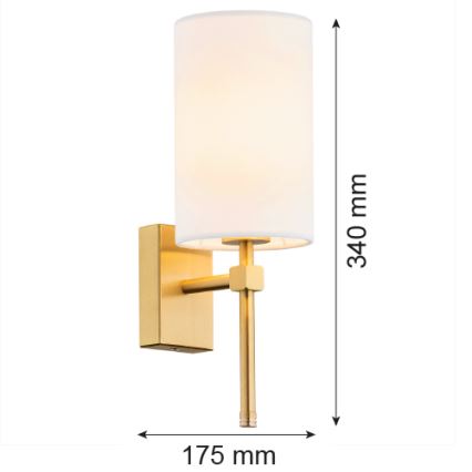 Argon 8034 - Vägglampa ABRUZZO 1xE14/7W/230V mässing/vit