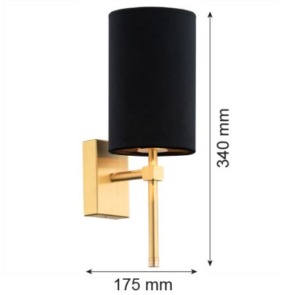 Argon 8035 - Vägglampa ABRUZZO 1xE14/7W/230V mässing/svart