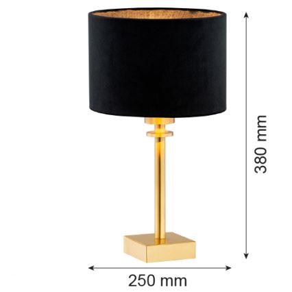 Argon 8049 - Bordslampa ABBANO 1xE27/15W/230V mässing/svart