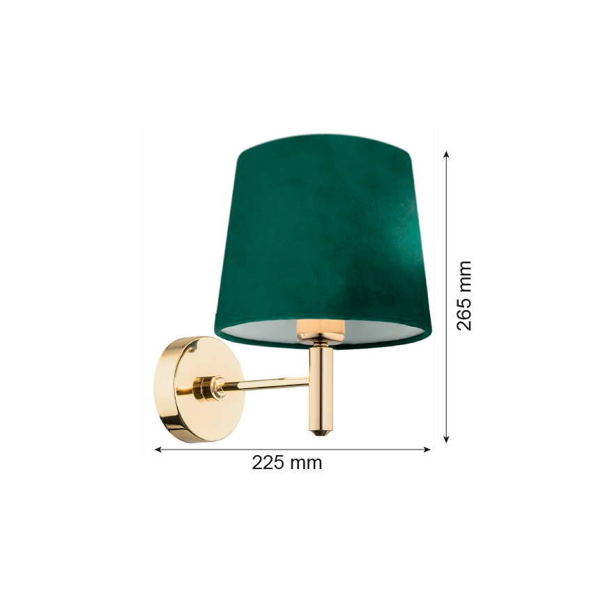 Argon 8105 - Vägglampa PONTE 1xE27/15W/230V grön/mässing