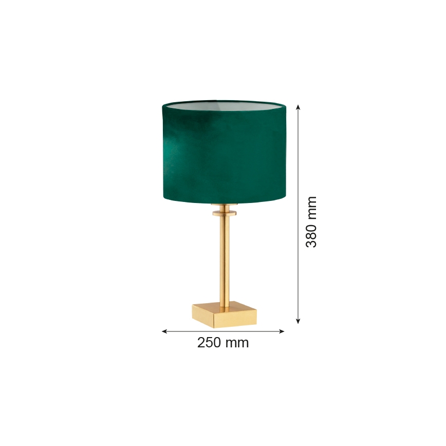 Argon 8106 - Bordslampa ABBANO 1xE27/15W/230V mässing/grön