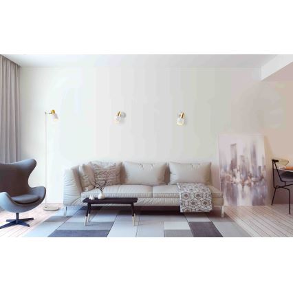 Argon 8111 - Väggspotlight DORIA 1xE27/15W/230V grön/mässing