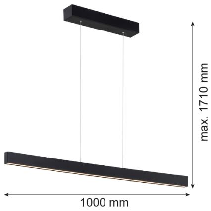 Argon 8303 - LED ljuskrona med textilsladd BALANS LED/35W/230V 3000K svart