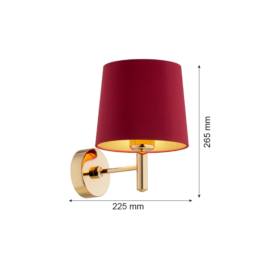 Argon 8311 - Vägglampa PONTE PLUS 1xE27/15W/230V röd