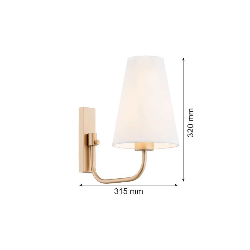 Argon 8312 - Vägglampa SAFIANO 1xE27/15W/230V guld