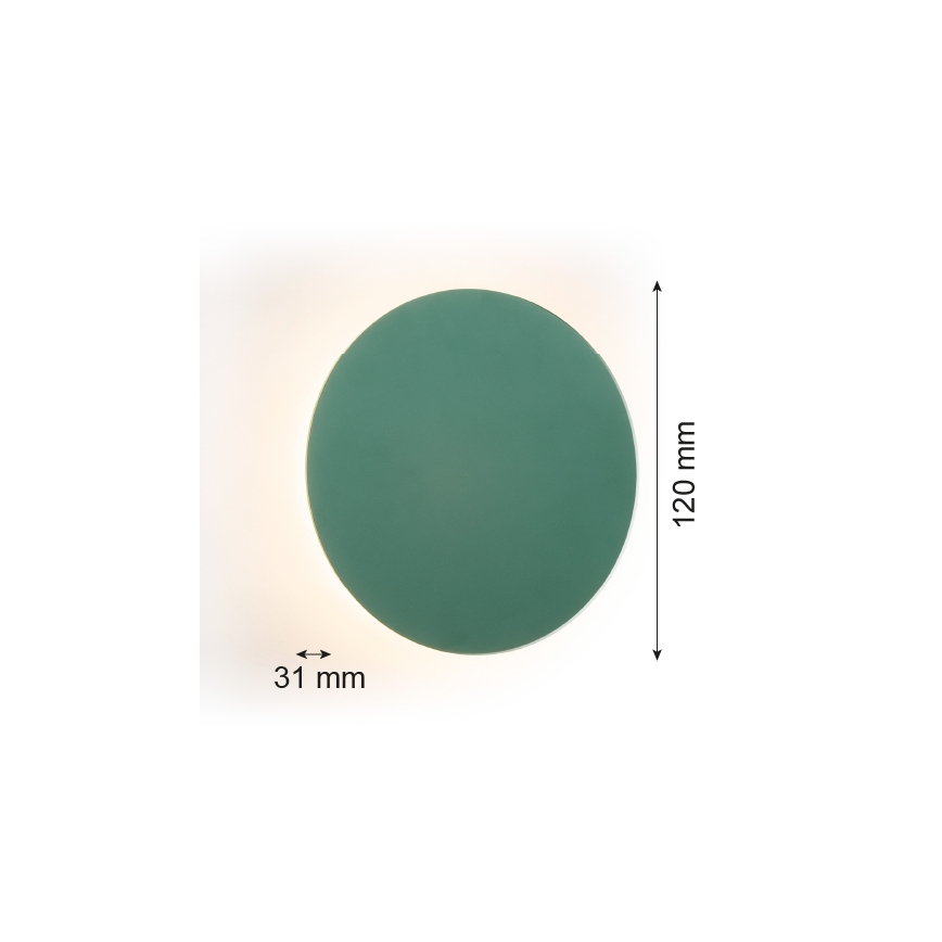 Argon 8323 - LED väggbelysning OREGON PLUS LED/3W/230V 3000K 12 cm grön