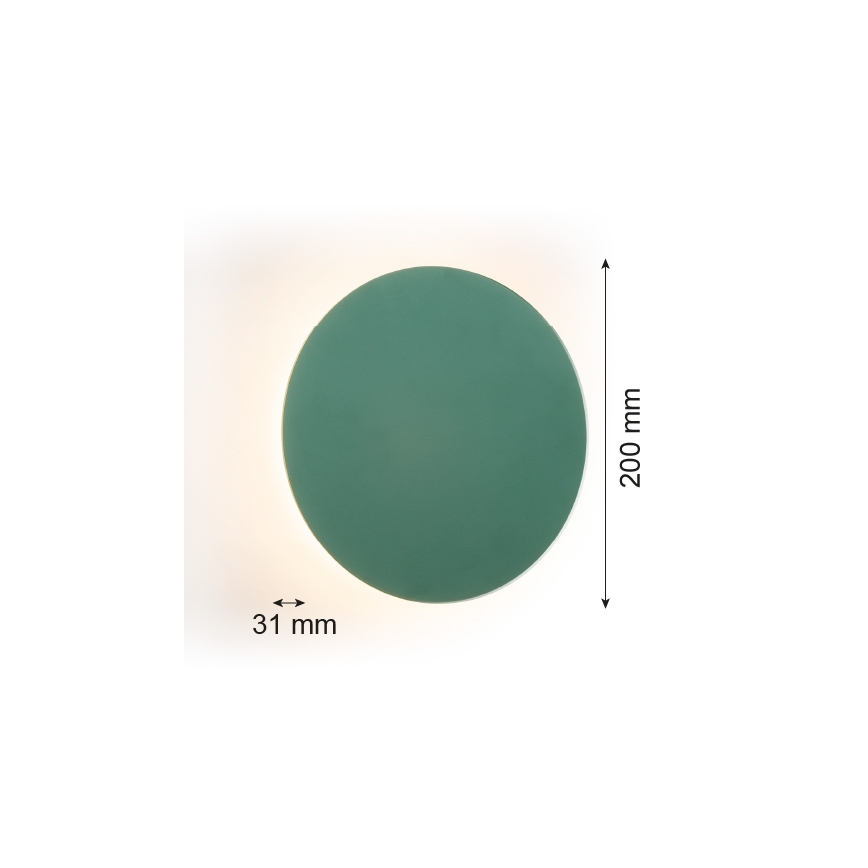 Argon 8324 - LED väggbelysning OREGON PLUS LED/4,5W/230V 3000K 20 cm grön