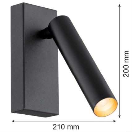 Argon 8328 - LED väggspotlight RIO LED/4,2W/230V 3000K svart