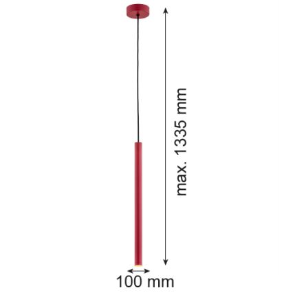 Argon 8331 - LED ljuskrona med textilsladd RIO LED/4,2W/230V 3000K röd