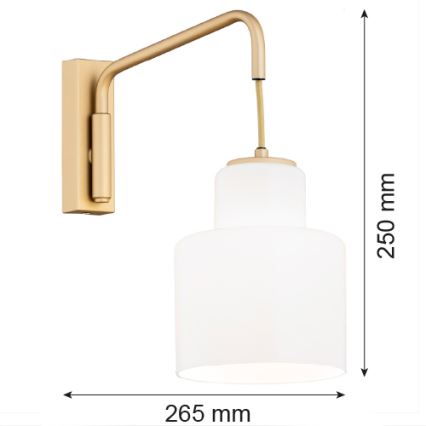 Argon 8371 - Vägglampa DIUNA 1xE27/15W/230V guld