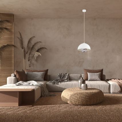 Argon 8443 - Ljuskrona med textilsladd PIAVA 1xE14/7W/230V alabaster vit