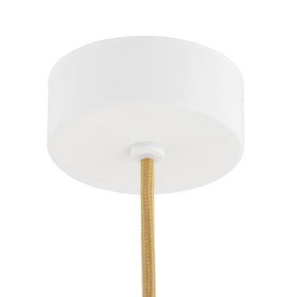 Argon 8451 - Ljuskrona med textilsladd ALMIROS 1xE14/7W/230V diameter 12 cm alabaster vit/guld