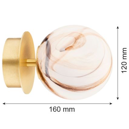 Argon 8453 - Vägglampa FABIO 1xE14/7W/230V alabaster guld