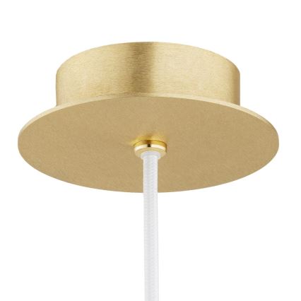 Argon 8507 - Ljuskrona med textilsladd PALOMA 1xE27/15W/230V diameter 25 cm guld/vit