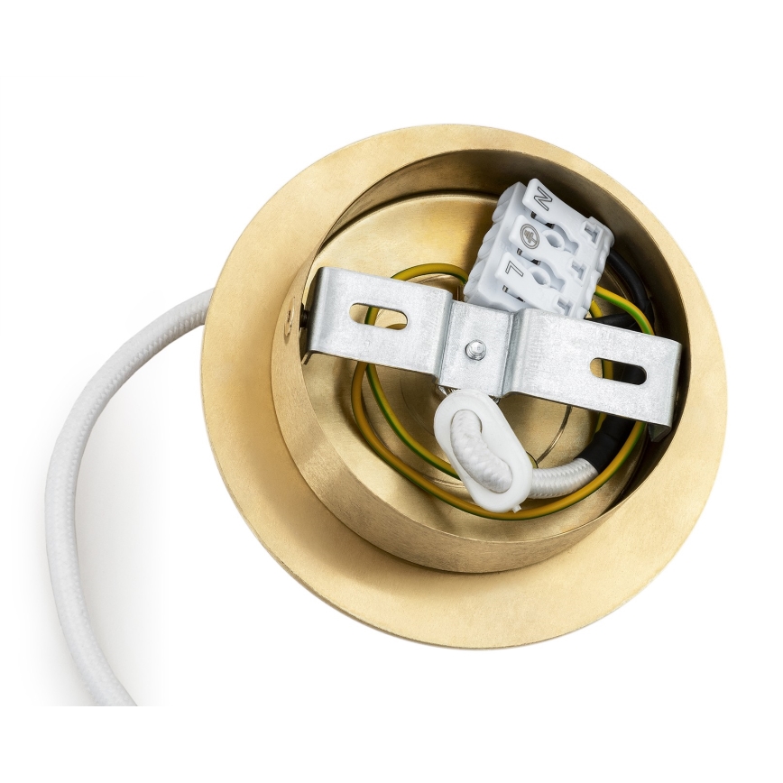 Argon 8507 - Ljuskrona med textilsladd PALOMA 1xE27/15W/230V diameter 25 cm guld/vit