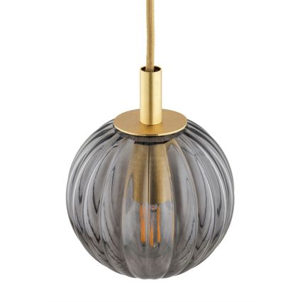 Argon 8512 - Ljuskrona med textilsladd PALOMA 1xE14/7W/230V diameter 12 cm guld/svart