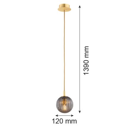 Argon 8512 - Ljuskrona med textilsladd PALOMA 1xE14/7W/230V diameter 12 cm guld/svart