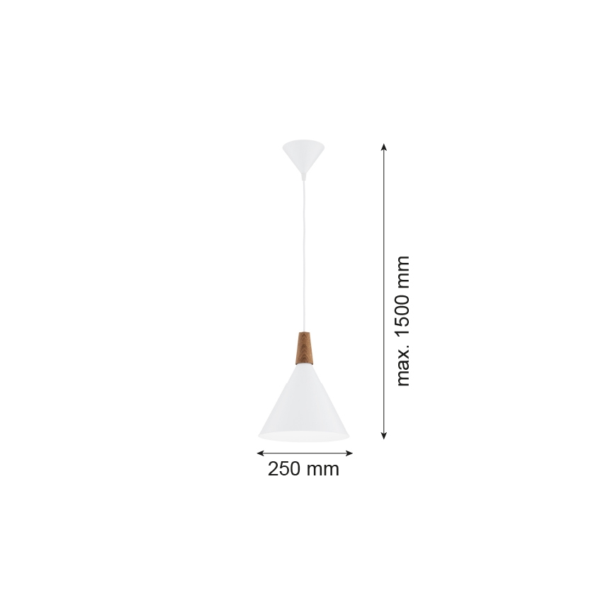 Argon 8630 - Ljuskrona med textilsladd KEGEL 1xE27/15W/230V vit