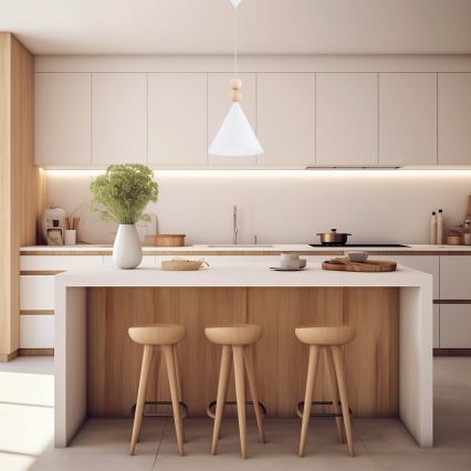 Argon 8632 - Ljuskrona med textilsladd KEGEL 1xE27/15W/230V vit