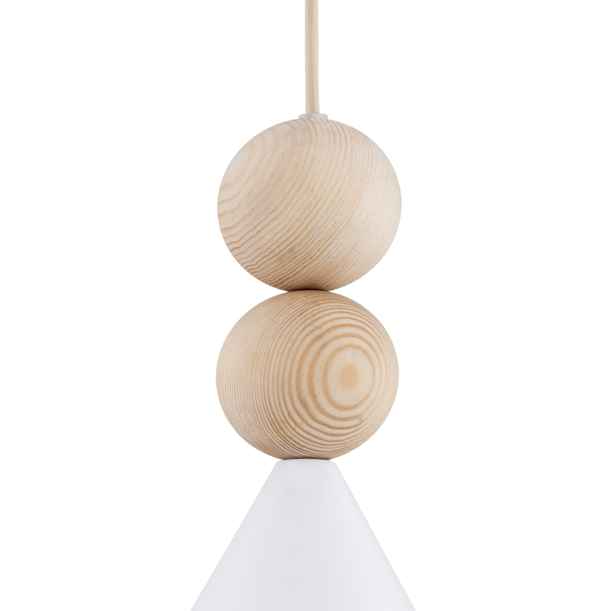 Argon 8632 - Ljuskrona med textilsladd KEGEL 1xE27/15W/230V vit