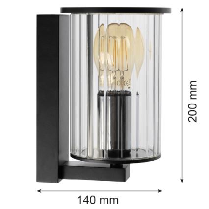 Argon 8748 - Vägglampa för utomhusbruk NORFOLK 1xE27/15W/230V IP44 svart