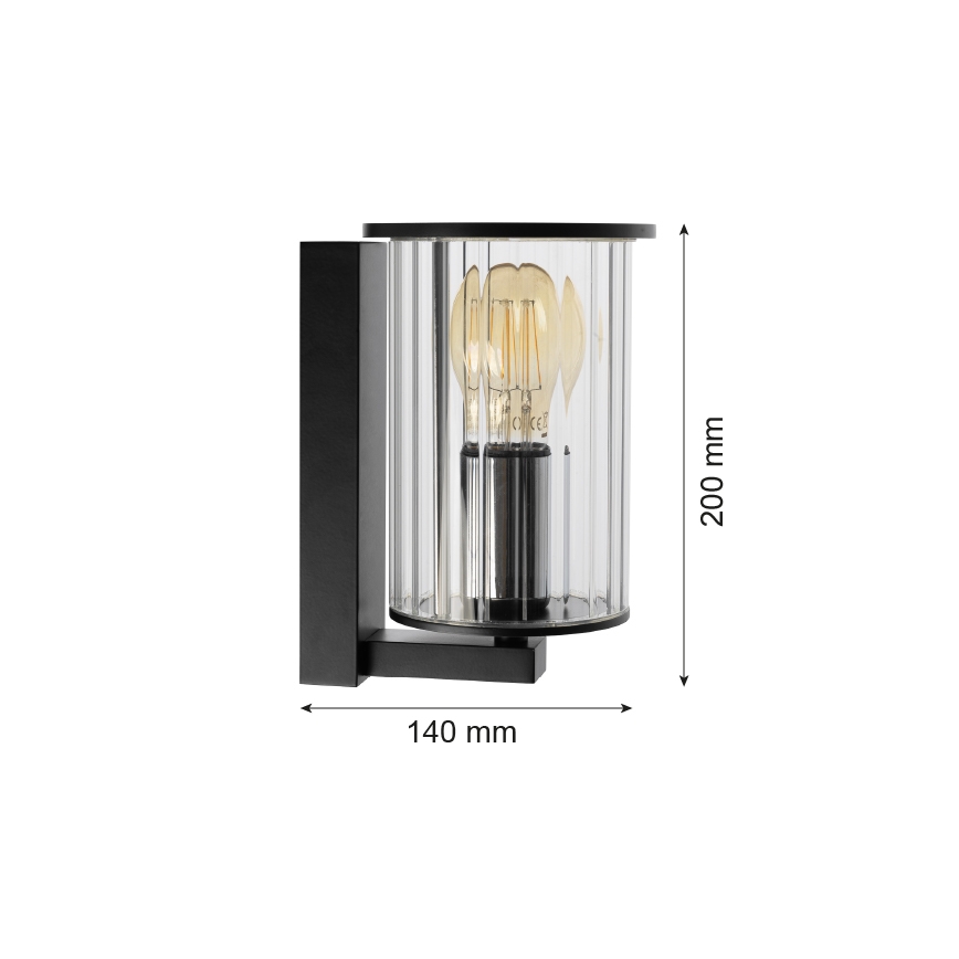 Argon 8748 - Vägglampa för utomhusbruk NORFOLK 1xE27/15W/230V IP44 svart