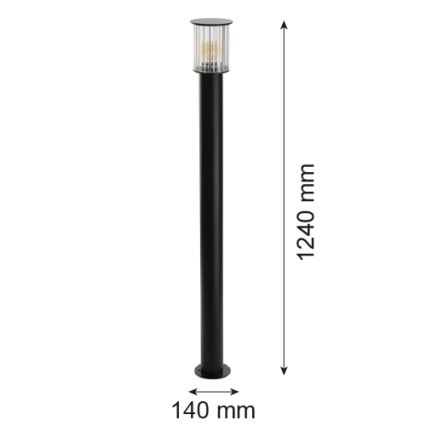 Argon 8750 - Utomhuslampa NORFOLK 1xE27/15W/230V IP44 124cm svart