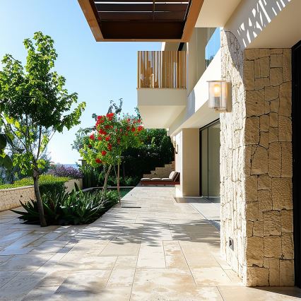 Argon 8752 - Vägglampa för utomhusbruk NORFOLK 1xE27/15W/230V IP44 guld