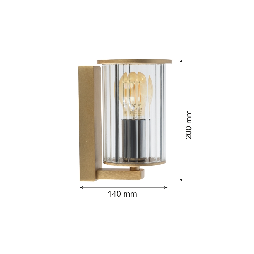 Argon 8752 - Vägglampa för utomhusbruk NORFOLK 1xE27/15W/230V IP44 guld