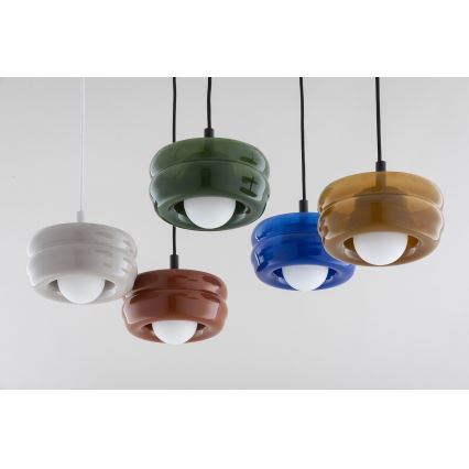 Argon 8815 - Ljuskrona med textilsladd TEVO 1xG9/4,5W/230V grön