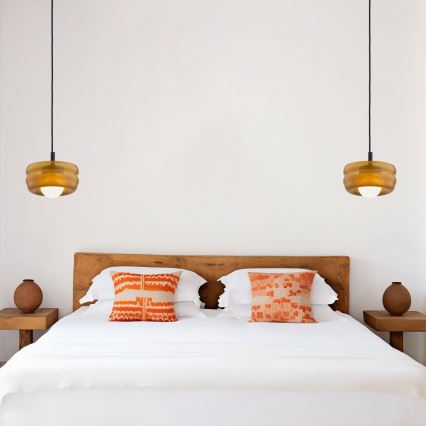 Argon 8816 - Ljuskrona med textilsladd TEVO 1xG9/4,5W/230V brun/rökig