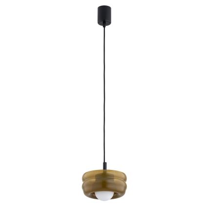 Argon 8816 - Ljuskrona med textilsladd TEVO 1xG9/4,5W/230V brun/rökig