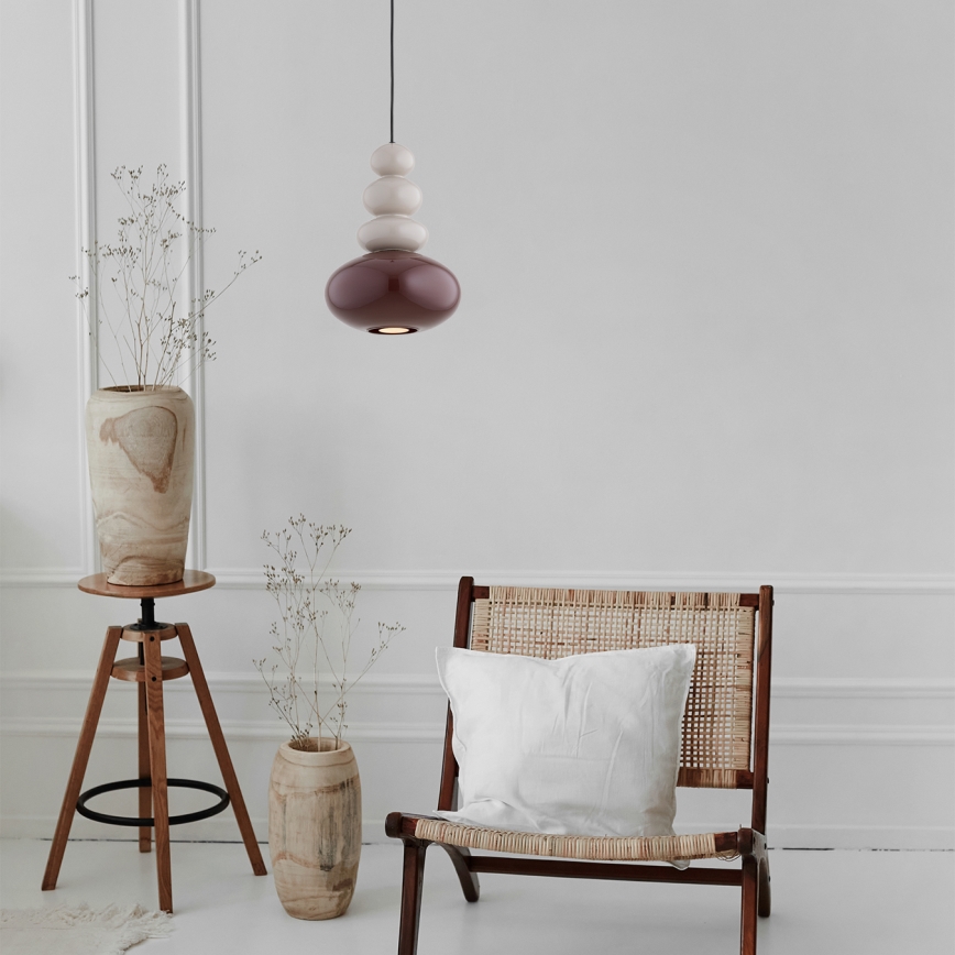 Argon 8820 - Ljuskrona med textilsladd DIEGO 1xGU10/5W/230V brun/grå