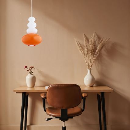 Argon 8822 - Ljuskrona med textilsladd DIEGO 1xGU10/5W/230V vit/orange