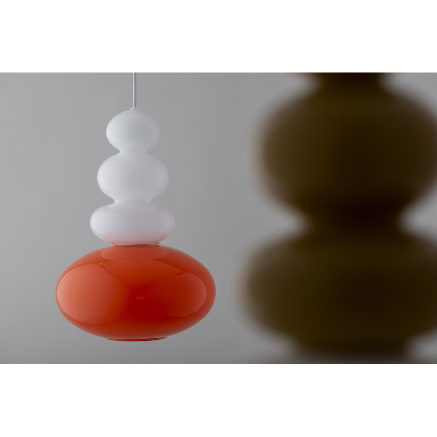 Argon 8822 - Ljuskrona med textilsladd DIEGO 1xGU10/5W/230V vit/orange