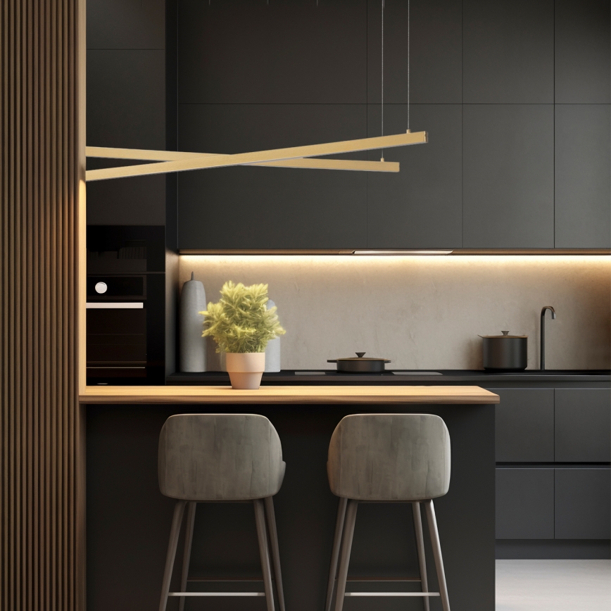 Argon 8839 - LED ljuskrona med textilsladd MIAMI LED/74W/230V 3000K guld