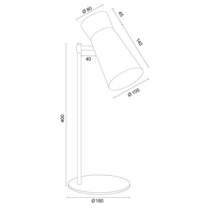Argon 8872 - Bordslampa LORD 1xE14/7W/230V grå