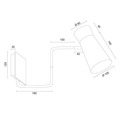 Argon 8884 - Vägglampa LORD 1xE14/7W/230V, guldfärgad