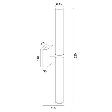 Argon 8927 - BATUMI LED-spegelbelysning för badrum, LED/24W/230V, 3000K, IP44, svart